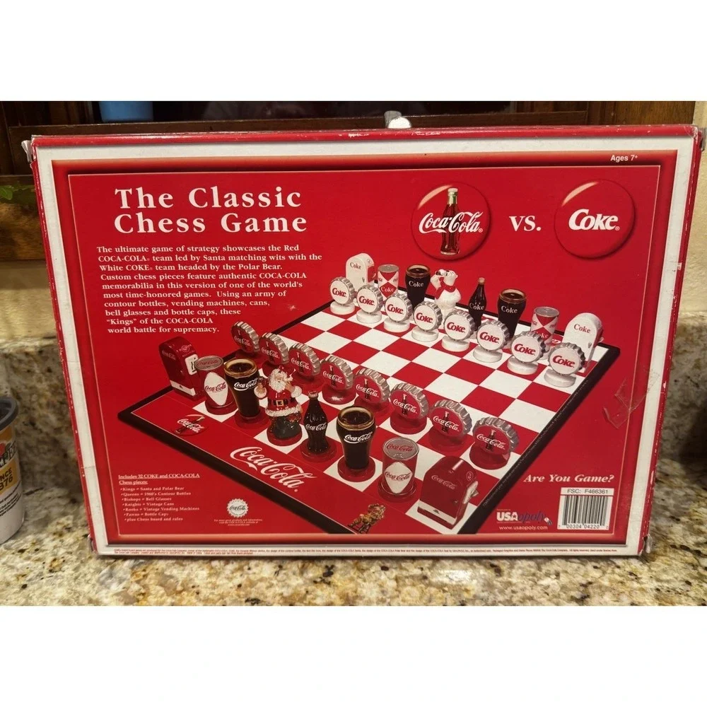Coca Cola Vs Coke Collectors Edition Chess Set Game ‎ Holiday Christmas 2002